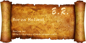 Borza Roland névjegykártya